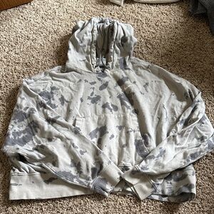 Nike Gray Tie-Dye Cropped Hoodie